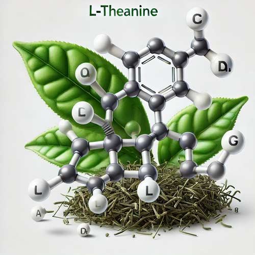 L-teanin, en naturlig aminosyra från grönt te som hjälper till att balansera energi och lugn, används i Rain Bryt.